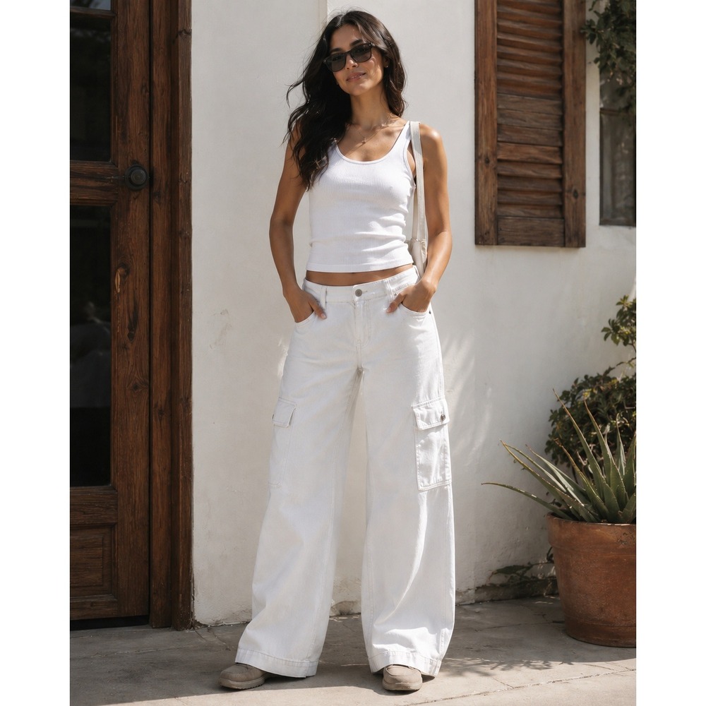 LAST PAIR!‎ AE Dreamy Drape Cargo Jeans 16 High Rise Baggy Wide Leg Y2K Utility